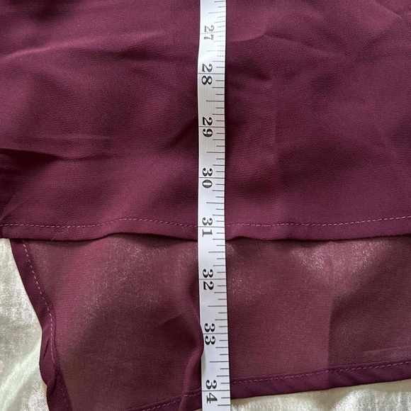 FOOLER TOP, CROSSOVER BACK DETAIL, WINE, SIZE 4X, LONG SLEEVES, VISCOSE/SPANDEX, - Picture 2 of 10